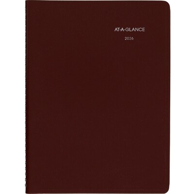 2026 AT-A-GLANCE DayMinder 8" x 11" Weekly Appointment Book, Faux Leather Cover, Burgundy (G520-14-26)