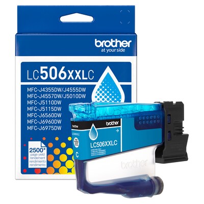 Brother LC506XXL Cyan Super High Yield Ink Cartridge, Prints Up to 2,500 Pages (LC506XXLCS)