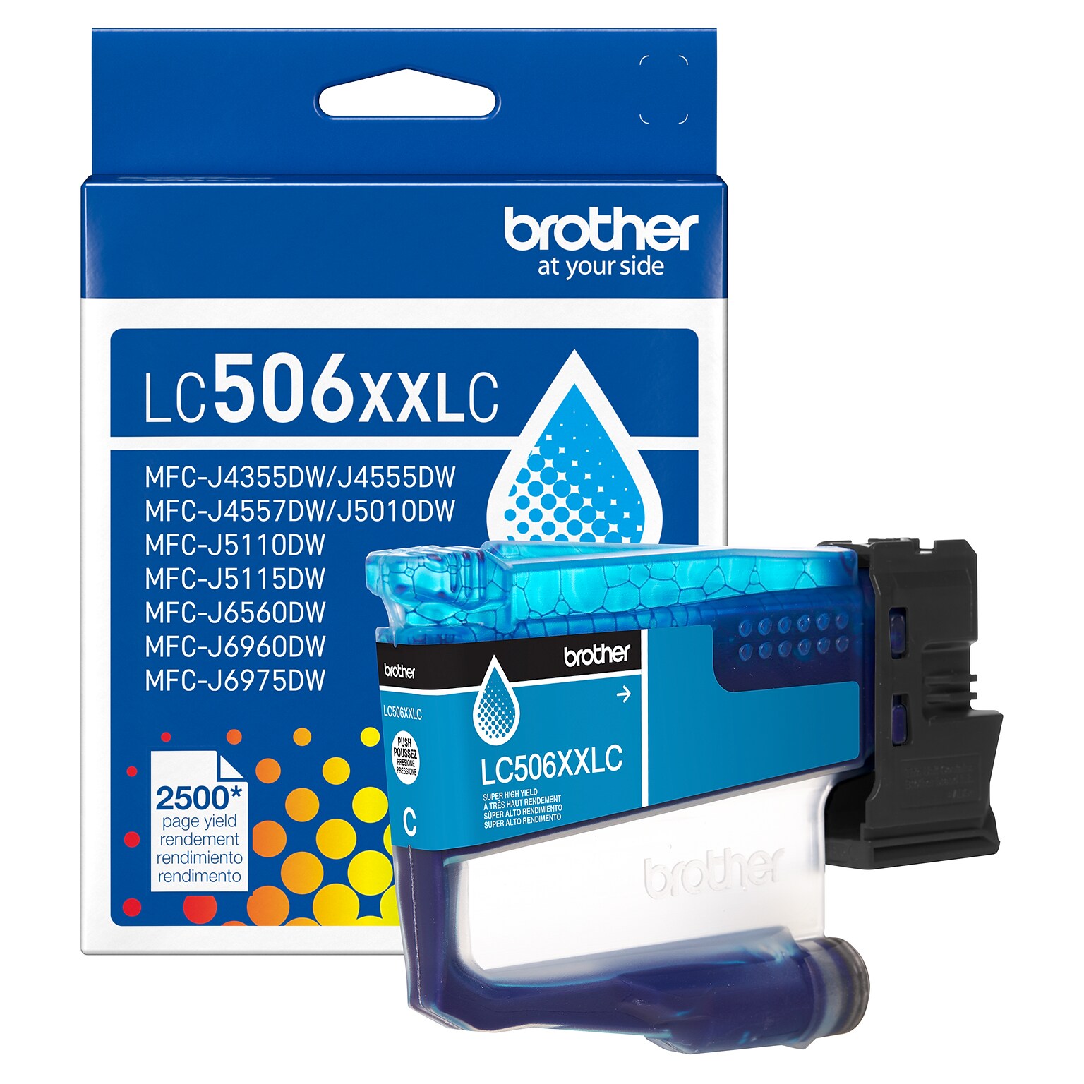 Brother LC506XXL Cyan Super High Yield Ink Cartridge, Prints Up to 2,500 Pages (LC506XXLCS)