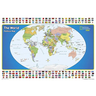 National Geographic World and United States for Kids, Poster Size, Map Pack Bundle, 36 x 24 (NGMRE