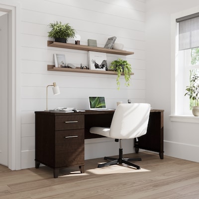 Bush Furniture Somerset 72"W Office Desk with Drawers, Mocha Cherry (WC81872)