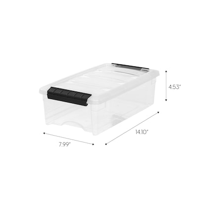 Iris Stack & Pull 5.7 Qt. Latch Lid Storage Box, Clear (100275)