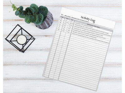 Better Office Activity Log Notepad, 8.5" x 11", Ruled, White, 50 Sheets/Pad, 4 Pads/Pack (25837-4PK)