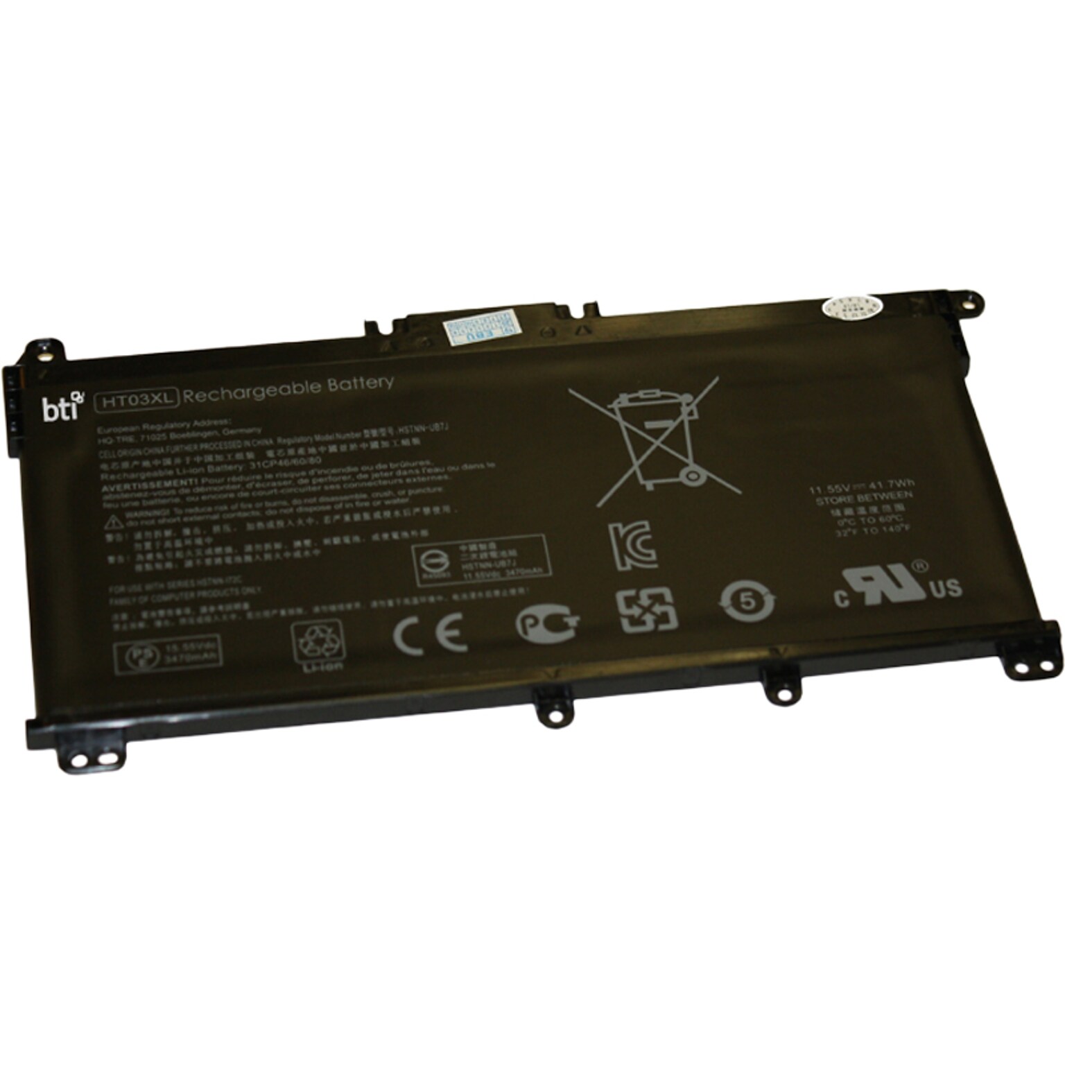 Battery Technology Li-Ion Replacement Battery for HP Compaq, 3630mAh (HT03XL-BTI)