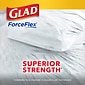 Glad ForceFlex Tall 13 Gallon Kitchen Drawstring Trash Bags, White, 120/Box (78564)