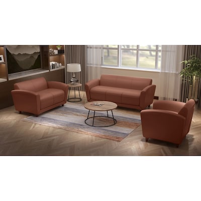 Lorell Accession 31.5" D Laminate Round Coffee Table, Walnut (LLR16259)
