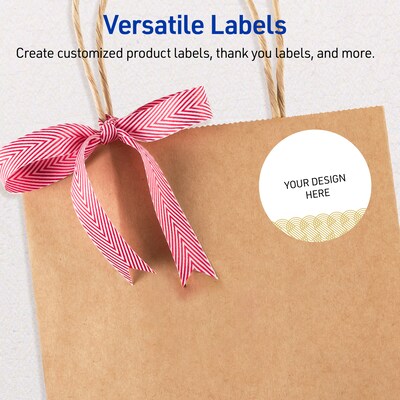 Avery Laser/Inkjet Circle Multipurpose Labels, 2" Dia., White, 120/Pack (S00-EWW)