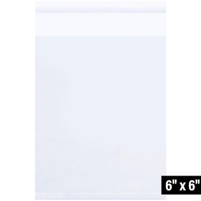 6 x 6 Reclosable Poly Bags, 1.5 Mil, Clear, 1000/Carton (PBR117)