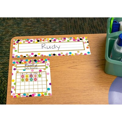 Teacher Created Resources® Confetti Nameplates, 3.5" x 11.5", 36 Per Pack, 6 Packs (TCR5886-6)