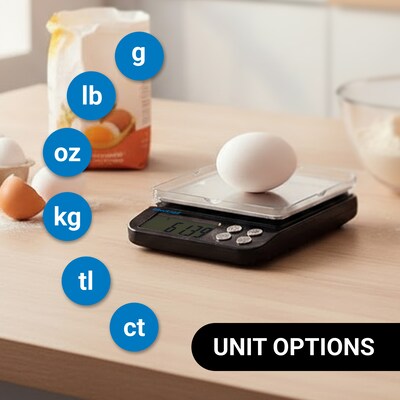 Brecknell EPB Digital Scale, 6.61lb. Capacity, Black/Silver (EPB3000G)