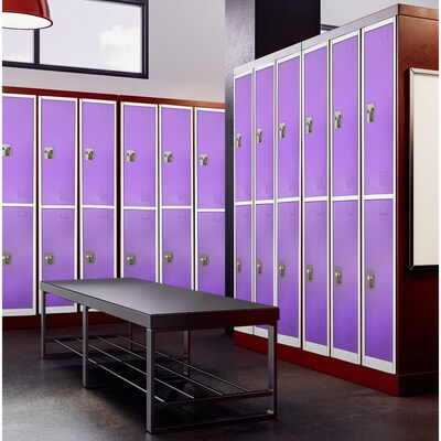 AdirOffice 72'' 2-Tier Key Lock Purple Steel Storage Locker, 2/Pack (629-202-PUR-2PK)