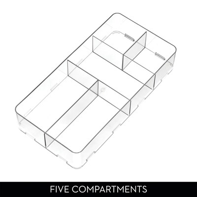 iDesign Clarity 5-Compartment Drawer Organizer, Clear, 2/Set (29339M2)
