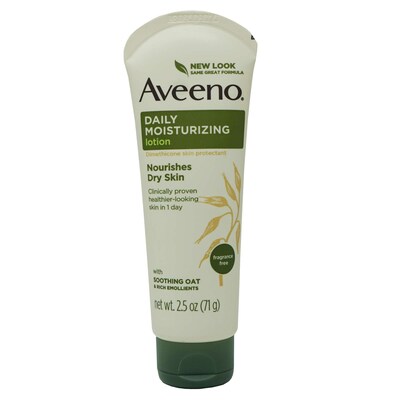 Aveeno Daily Moisturizing Lotion, 2.5 oz Bottle, 9 Bottles/Bag, 16 Bags/Carton