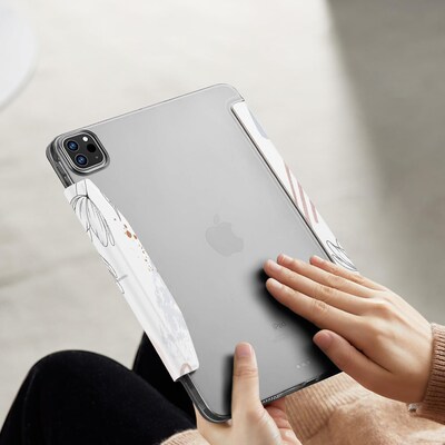 SaharaCase Tri-Fold Folio Case for iPad Pro 13" (M4 2024/M5 2025), Flower White (TB00382)