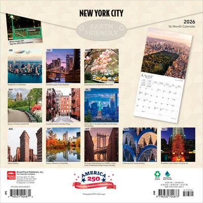 2026 BrownTrout New York City 12 x 12 Monthly Wall Calendar (9798330704873)