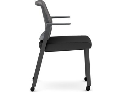 HON Cipher Fabric/Mesh Guest Chair, Black/Charcoal (HCFRG.F.H.IC.CU10.TC00.S.P7A)