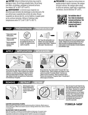 Command Assorted Utility Hanging Strip, Transparent, 16/Pack (17200CLR-16ESF)