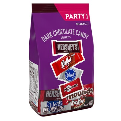 Hershey Dark Chocolate Lovers Snack Size Dark Chocolate Candy Bar Party Pack, 23.9 oz. (HEC99995)