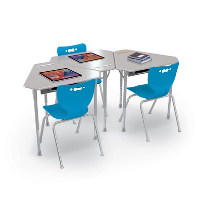 MooreCo Astute 33.8"W Diamond Student Desk, Grey Nebula, 2/Set (59087)