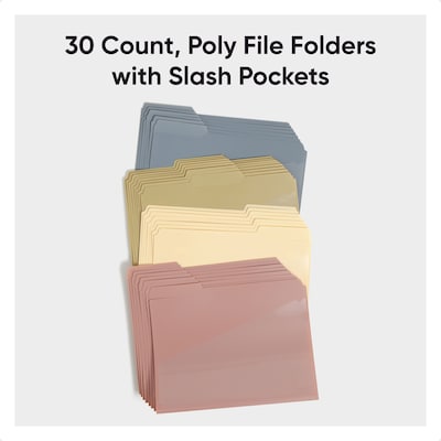 Smead File Folder, 1/3-Cut Tab, Letter Size, Assorted Colors, 30/Box (10543)