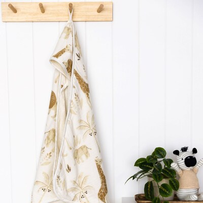 Crane Baby Kendi Baby Hooded Towel, Safari Animal (BC-120HT)