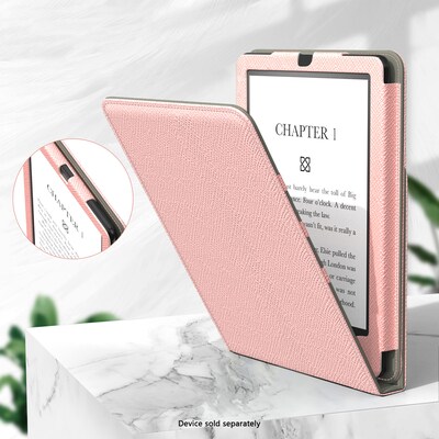 SaharaCase Indy Series TPU 7" Vertical Folio Case for Amazon Kindle Paperwhite & Colorsoft, Pink (TB00436)