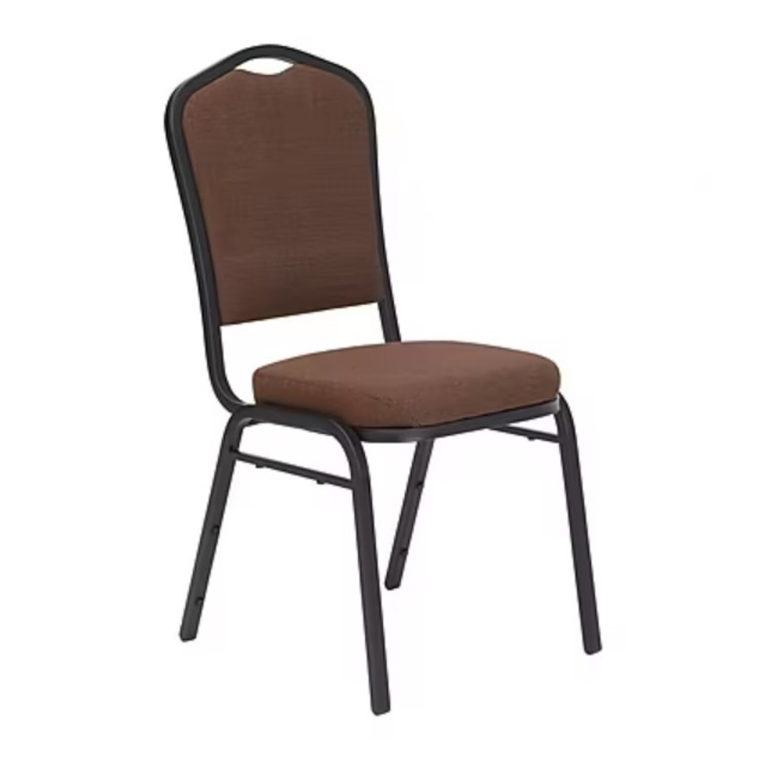 NPS 9300 Series Deluxe Fabric Upholstered Stack Chair, Natural Chocolate/Black Sandtex, 40 Pack (9361-BT/40)