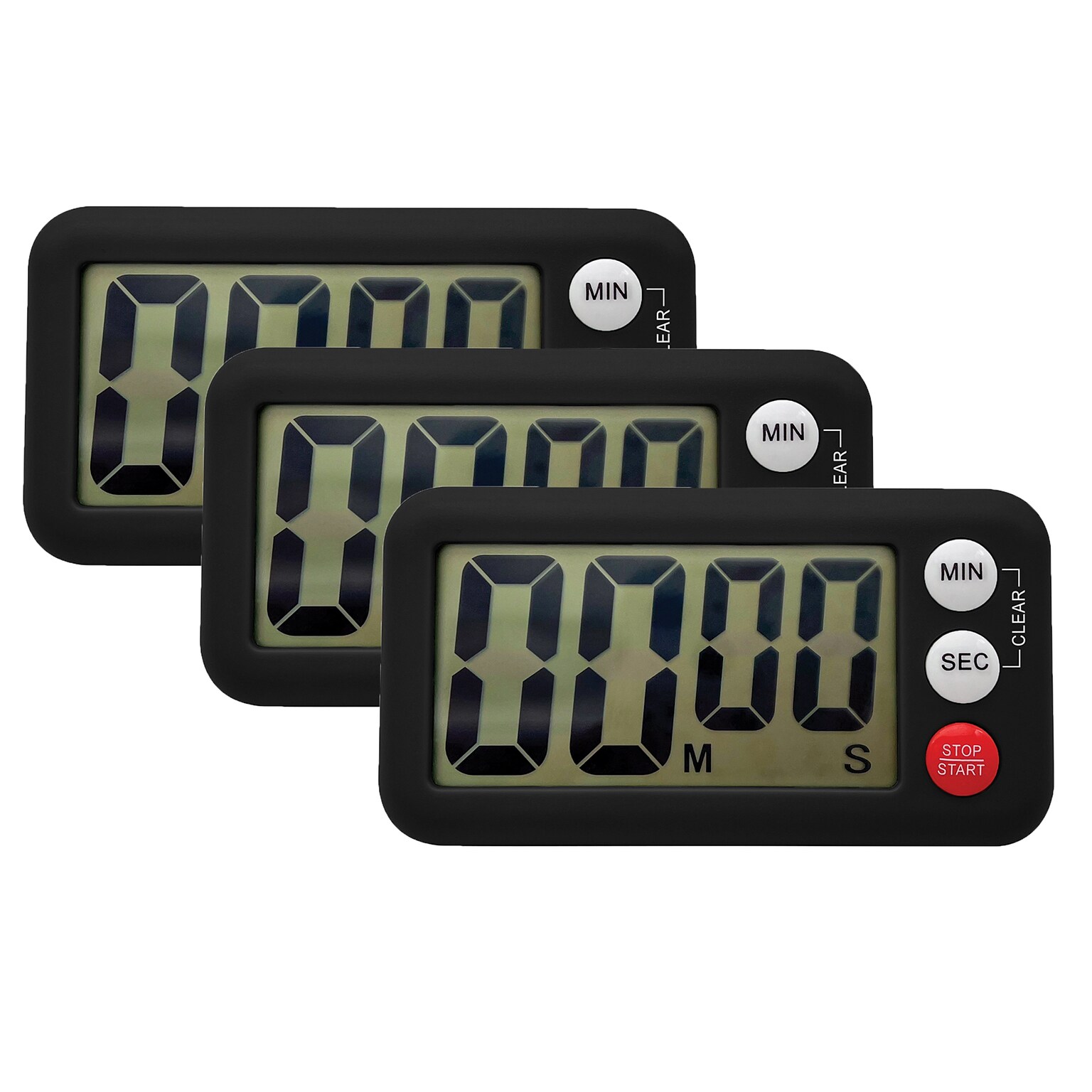 Teacher Created Resources Digital Timers, Black, 3/Pack (TCR21041-3)