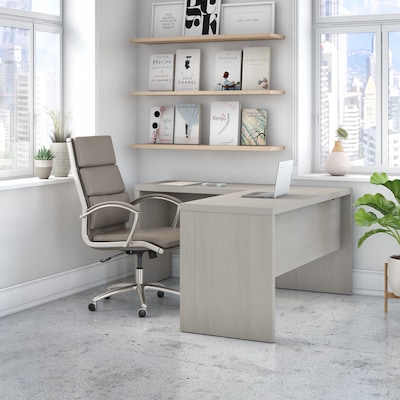 Bush Business Furniture Echo 60"W L Shaped Desk, Gray Sand (ECH026GS)
