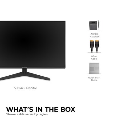 ViewSonic 24" FHD 200Hz LCD AMD FreeSync Gaming Monitor, Built-In Speakers, HDR10, Black (VX2429)