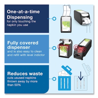 Tork Xpressnap Fit Countertop Interfold Napkin Dispenser, Black (7432000)
