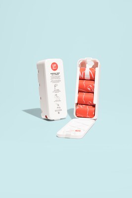 Aunt Flow Sanitary Disposal Bag Rolls, Plant-based, Coral,  8/Pack (BAG-DISP-RFLL-8)