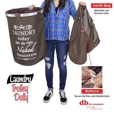 Dbest Laundry Trolley Dolly, Brown (01-563MB)