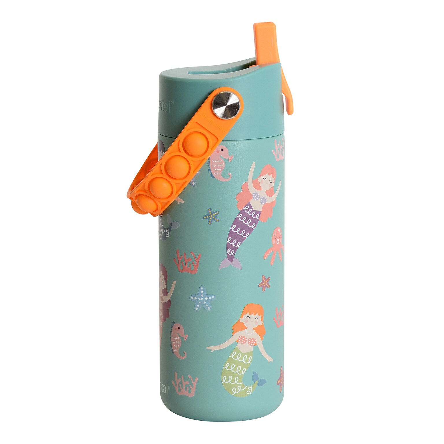 Elemental Core Pop Stainless Steel Double Wall Insulated Water Bottle, 18 oz., Mermaid Sisters (EBC18MMS24P)