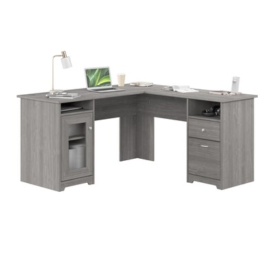 Bush Furniture Cabot 60W Wood L-Shaped Computer Desk, Modern Gray (WC31330K)