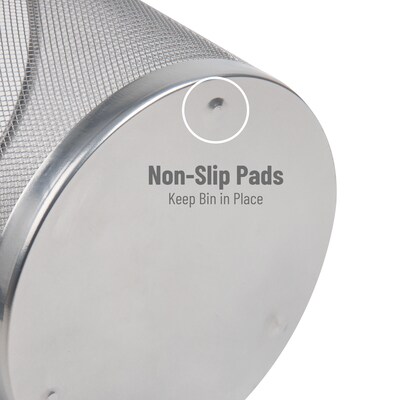 Mind Reader Metal Mesh Trash Can Without Lid, 4.4 Gallon, Silver, 2/Pack (2CIRGA-SIL)
