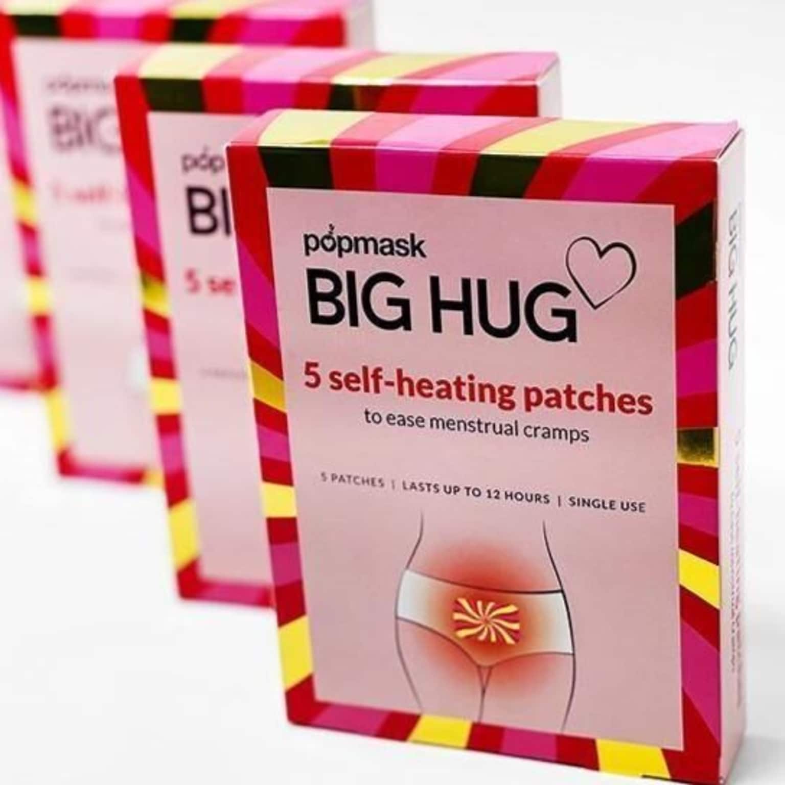 Popmask London Big Hug PMS Relief Self Heating Patches 15 Masks, 3 Boxes/5 Pack (15HUG)