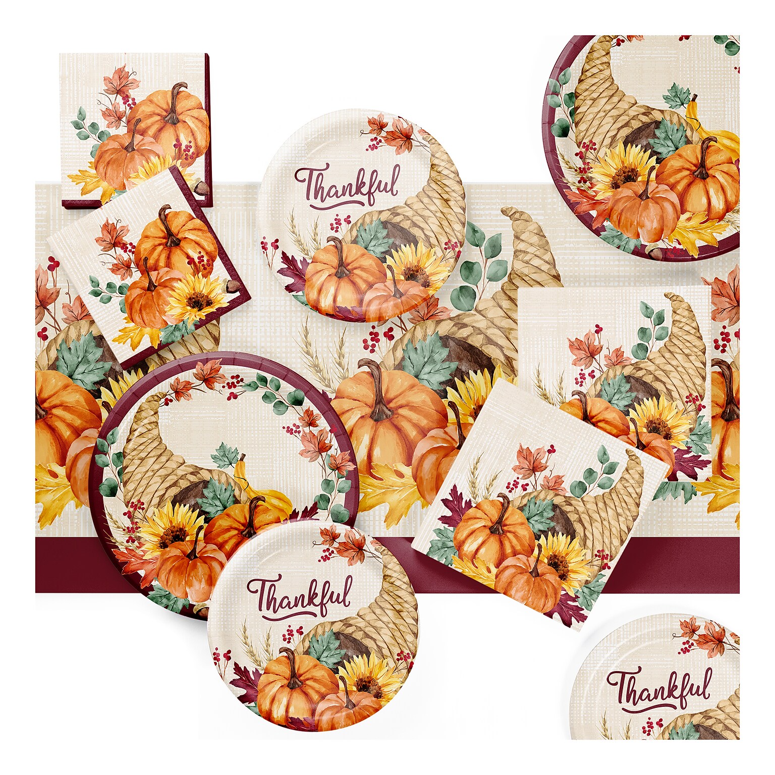 Say Hooray! Fall Feast Tableware Kit, Multicolored, 49/Pack (DTC9389E2A)