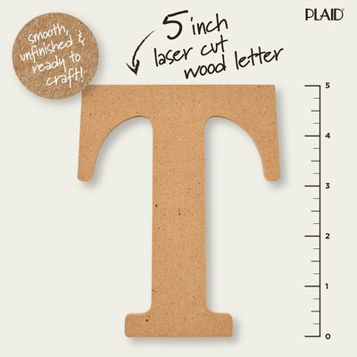 Plaid MDF Letters, 5", Brown Oxide, 12/Pack (PDE63573-12)