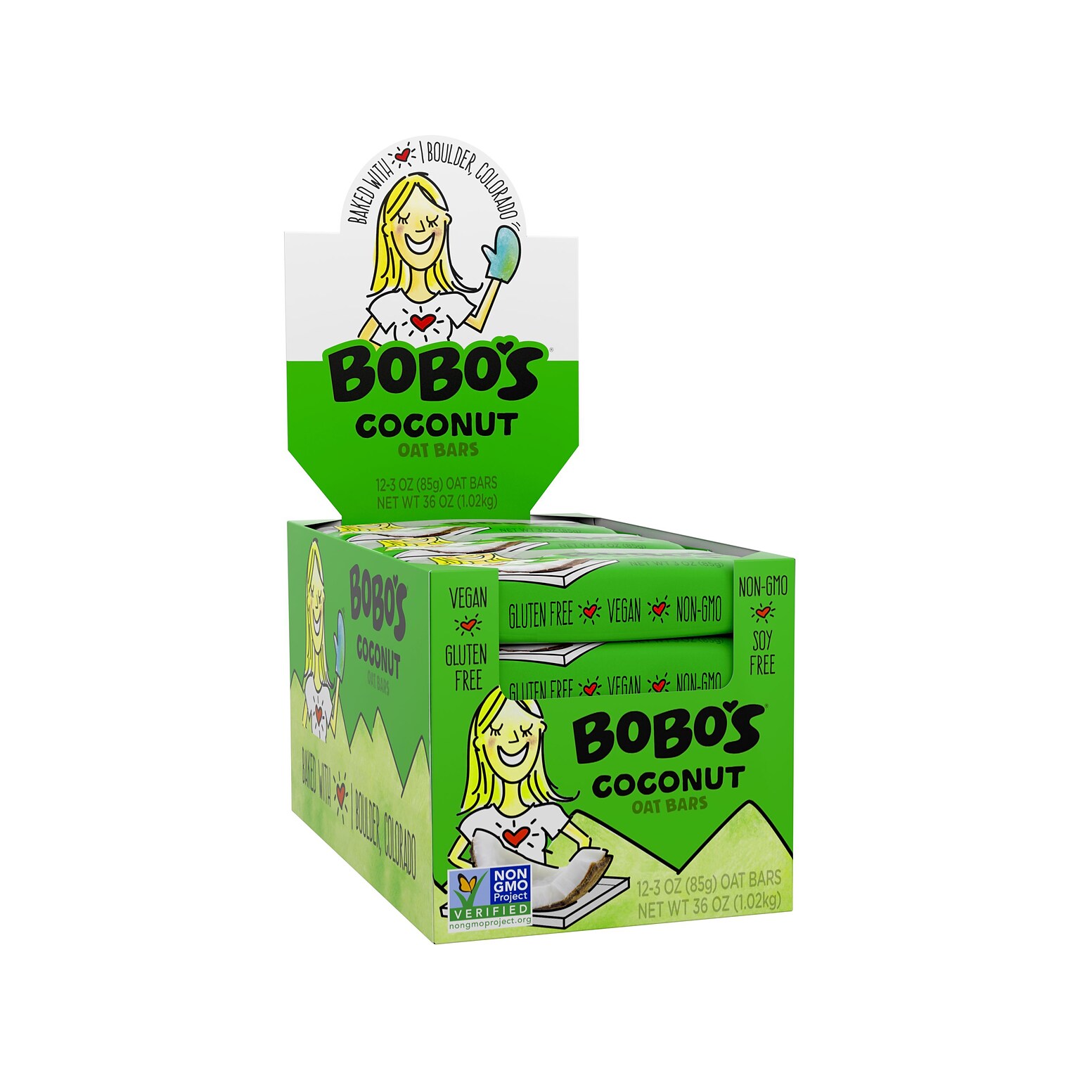 Bobos Gluten-Free Coconut Oat Bar, 36 oz., 12 Bars/Box (103-D)