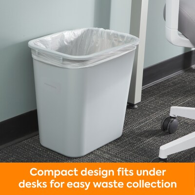 Coastwide Professional™ Indoor Trash Can Without Lid, Gray Soft Molded Plastic, 7 Gallon (CW56431)