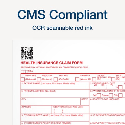 TOPS CMS-1500 Health Insurance Claims, 500/Pack (TOP 50126RV)