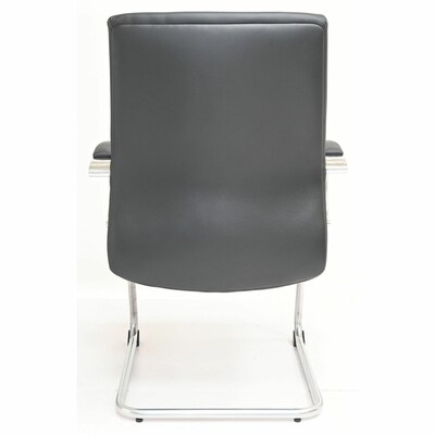 Lorell Pike Executive Low-Back Polyurethane Guest Chair with Aluminum Cantilever Base, Black (LLR63312)