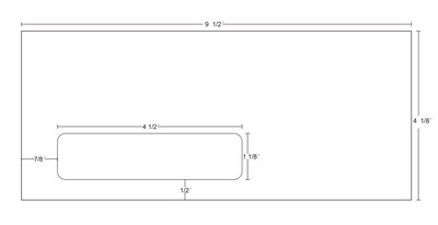 Quill Brand Gummed #10 Window Envelope, 4-1/8 x 9-1/2, White Wove, 500/Box (69711 / 70719)