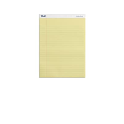 Quill Brand® Standard Series Legal Pad, 8-1/2 x 11, Wide Ruled, Canary  Yellow, 50 Sheets/Pad, 12 P