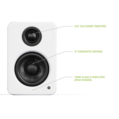 Kanto YU2 KTYU2MW 100W Indoor Desktop Speaker, Matte White