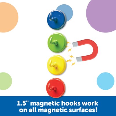 Learning Resources Super Strong Magnetic Hooks 1.5" in Diameter, 4 Pieces (LER2694)