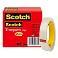 Scotch® Transparent Tape Refill, 3/4 x 72 yds., 2 Rolls (600-2P34-72)