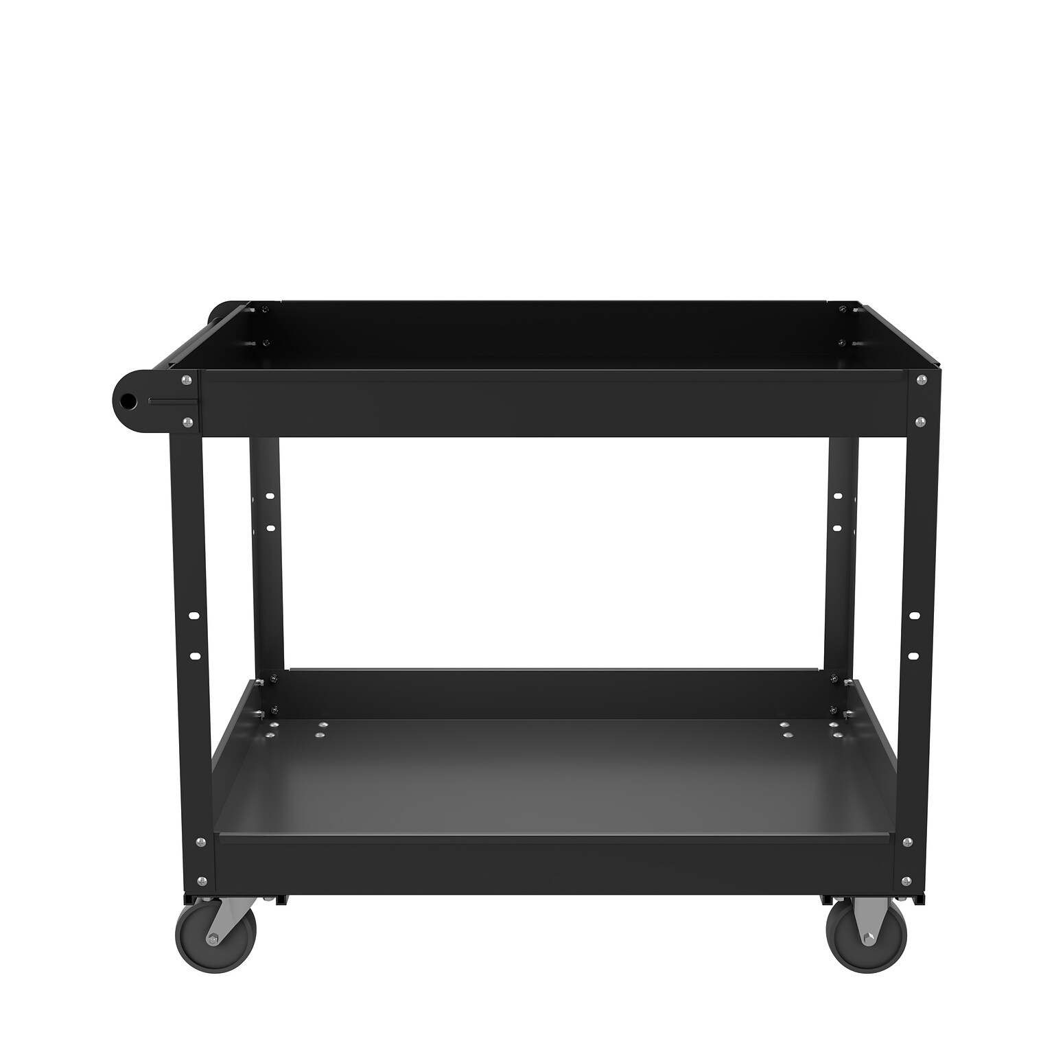 Hirsh 2 Shelf Ready-To-Assemble Steel Utility Cart, 36 x 24, Black (22641)
