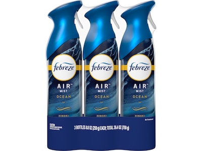 Febreze Air Freshener Spray, Ocean Scent, 8.8 oz., 3/Pack (43888)